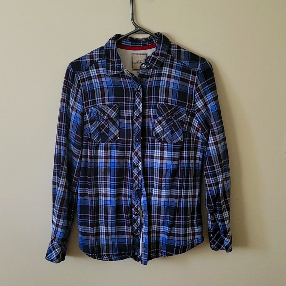 Lined paid button up
